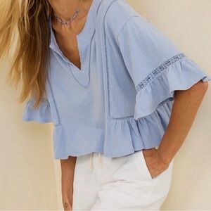 Flowy Aerie Cropped Notch T-Shirt xl